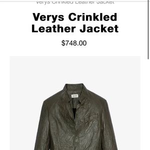 Verys Crinkled Leather Jacket ZADIG AND VOLTAIRE